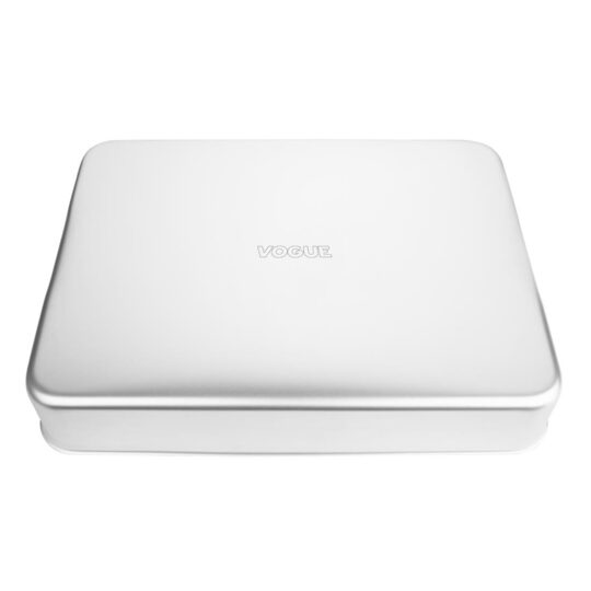 Hoekdetail van de robuuste Vogue braadslede voor de horecakeuken