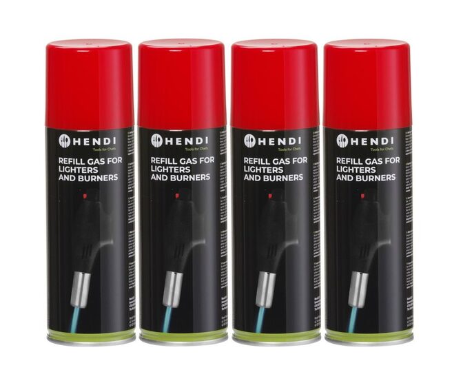 Set van 4 Hendi gas navullingen inclusief diverse vulnippels