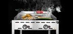 Detail van de branders van de Hendi Green Fire barbecue