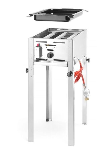 Detailopname van de Hendi Grill Master Mini gasbarbecue