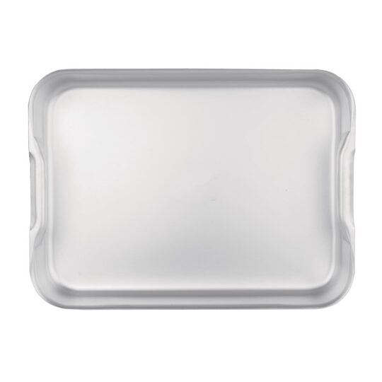 Hoekaanzicht van de robuuste Vogue braadslede 42x30x7 cm