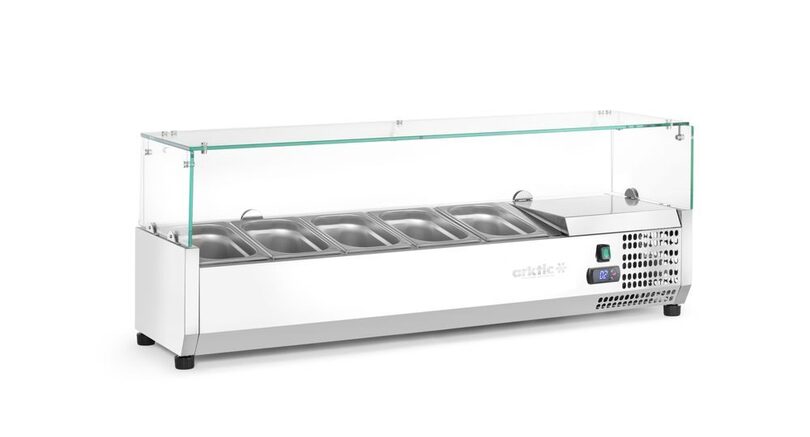 Professionele Hendi opzetkoelvitrine voor horeca ingrediënten