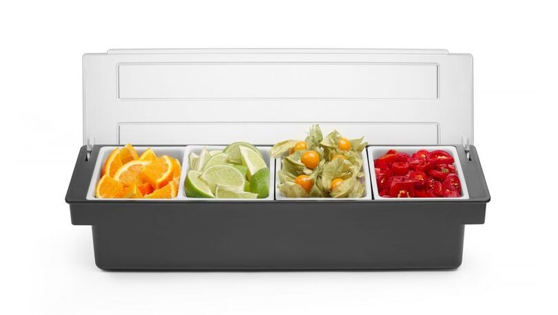 Hendi ingrediëntenhouder met 4 containers voor professionele mise-en-place