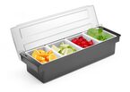 Overzichtelijke Hendi ingrediëntenhouder met 4 uitneembare bakken