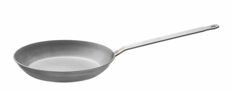 Zijaanzicht Hendi plaatstalen koekenpan 24 cm