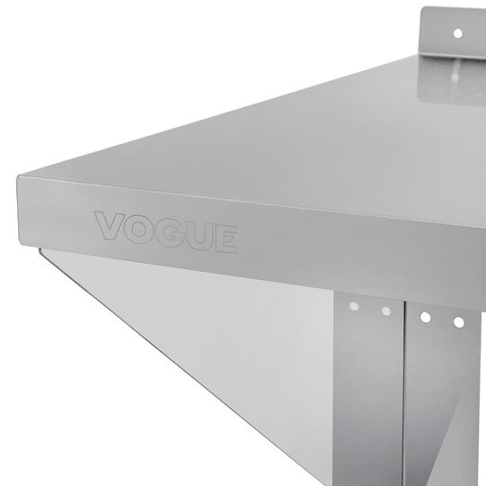 Zijaanzicht van RVS wandschap voor magnetron