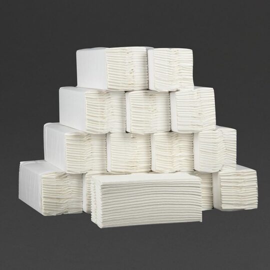 Sterke 2-laags witte handdoekjes voor dispensers