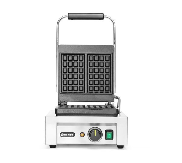 Detailopname van de robuuste Hendi wafelmaker