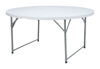 Witte ronde inklapbare tafel 150 cm voor horeca gebruik