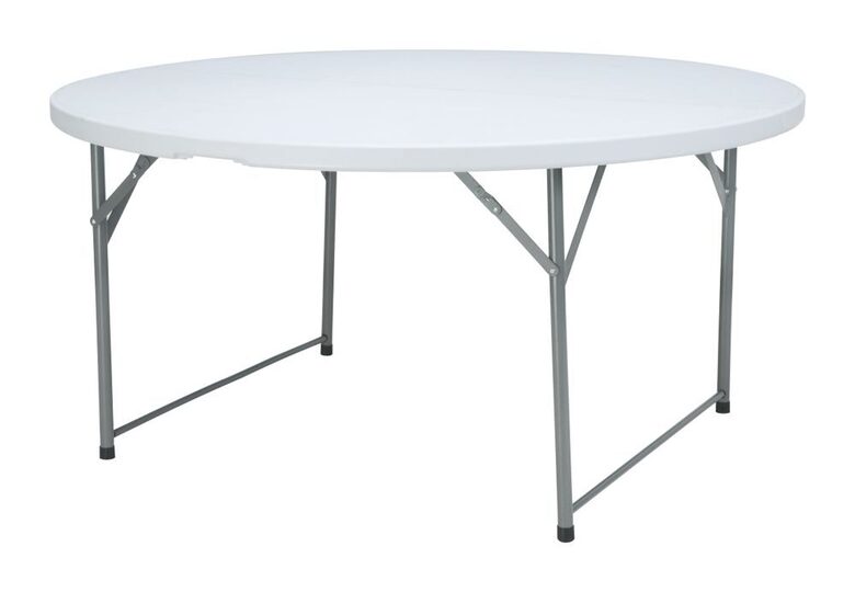 Witte ronde inklapbare tafel 150 cm voor horeca gebruik