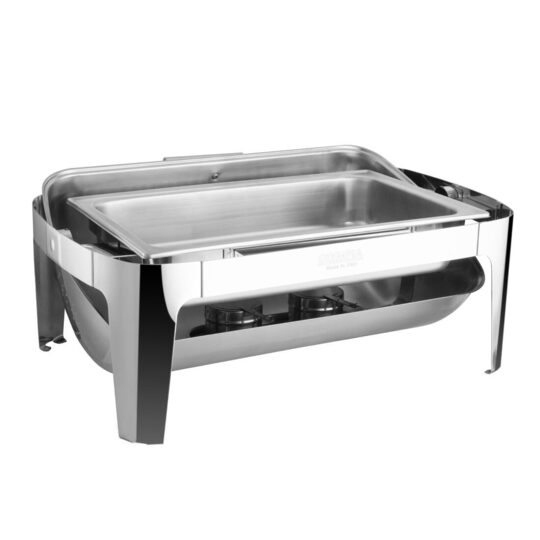 Detailopname van de roltop chafing dish Madrid