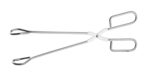 Zijaanzicht van de 30 cm RVS serveertang van Hendi