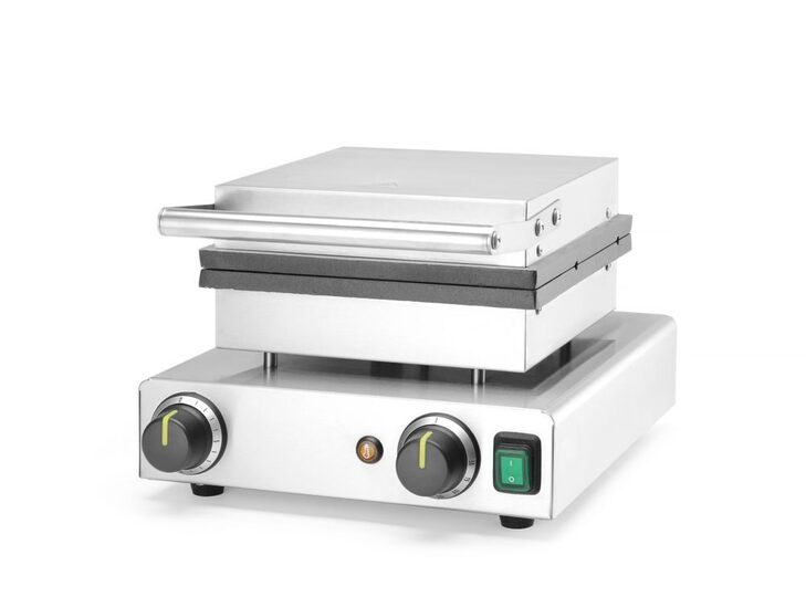 Zijaanzicht van de krachtige 2200W Hendi wafelmaker