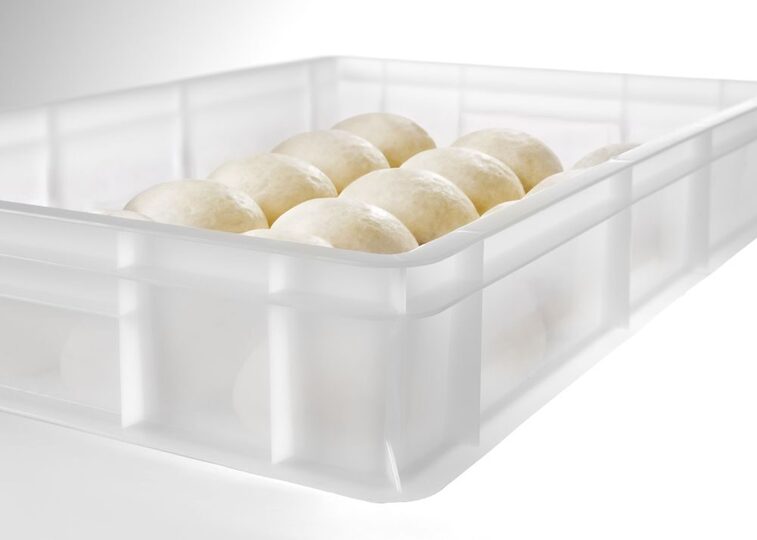 Detailopname van de Hendi pizzadeegkrat 9 cm hoog