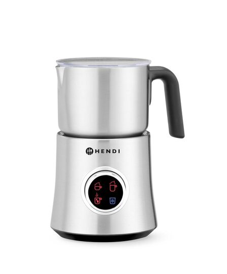 Professionele Hendi melkopschuimer 0,3 liter zilver
