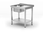 Compacte RVS spoeltafel met enkele bak en legplank