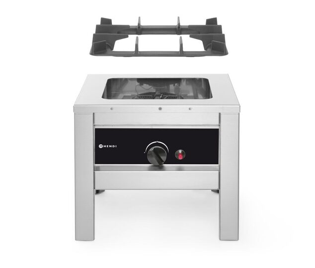 Detailopname van de krachtige Hendi Big Flame gasbrander
