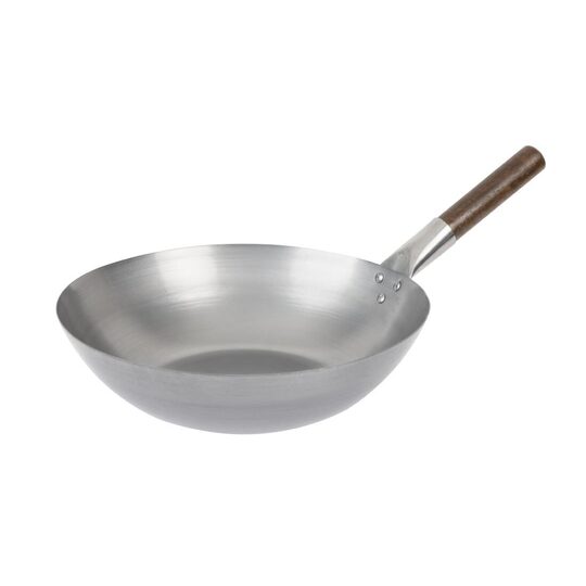 Detailopname van de Gastronoble plaatstalen wok