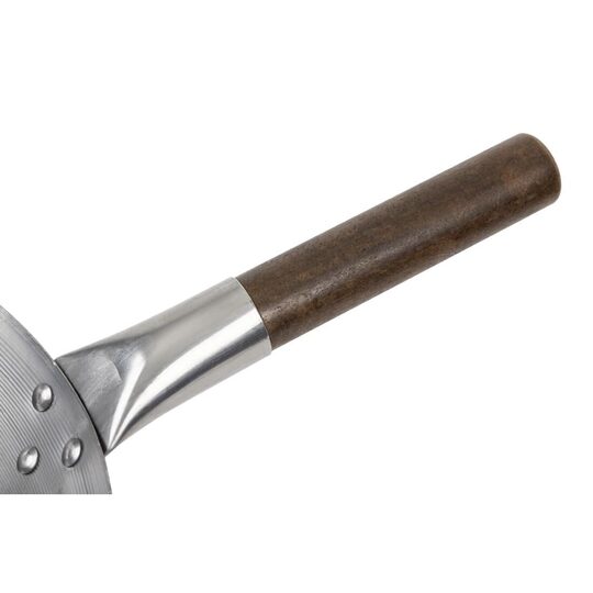 Bovenaanzicht van de 33 cm plaatstalen wok
