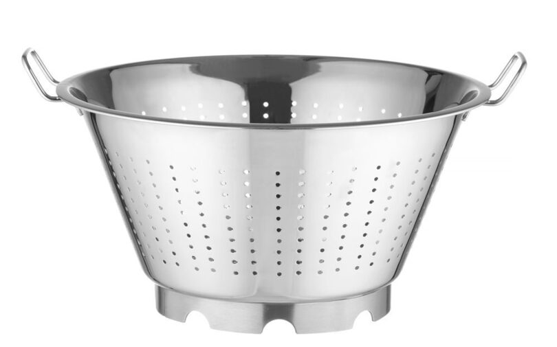 Detailopname van Hendi heavy duty RVS vergiet
