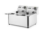 Zijaanzicht van de Hendi Kitchen Line dubbele friteuse