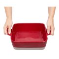 Gastronoble braadslede 32,5 x 26,5 cm in rood en taupe