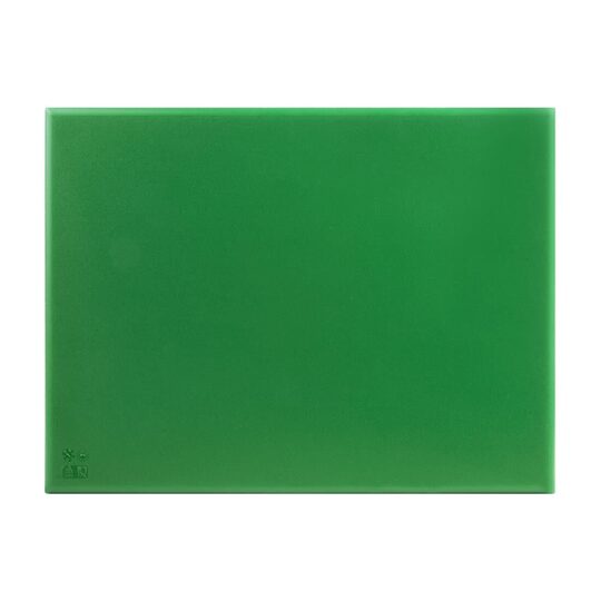 Zijaanzicht van de robuuste 20mm dikke groene snijplank