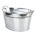 Bovenaanzicht van de stalen champagnebowl