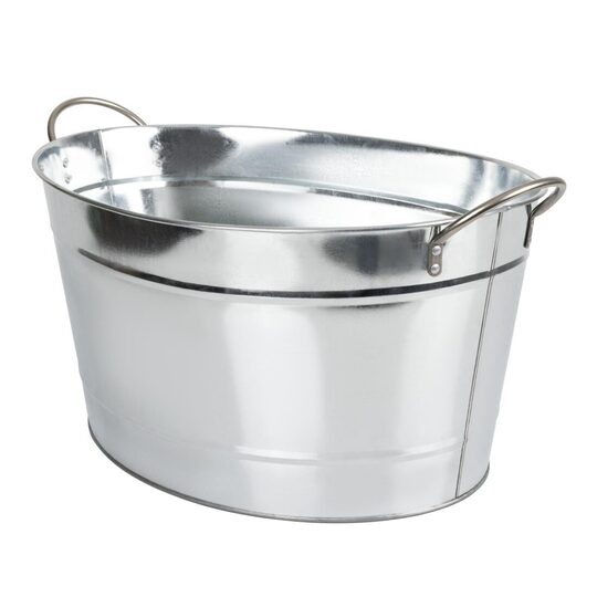 Bovenaanzicht van de stalen champagnebowl