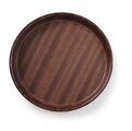 Rond dienblad met mahonie look en hoge rand 32cm