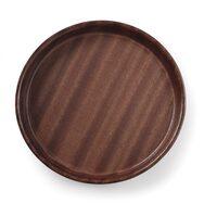 Rond dienblad met mahonie look en hoge rand 32cm