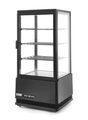 Hendi zwarte opzet-koelvitrine 78 liter met 4-zijdig glas