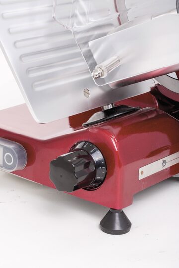 Zijaanzicht van de professionele Hendi 220 snijmachine