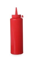 Hendi rode sausfles dispenser flacon 0,35 liter voor horeca