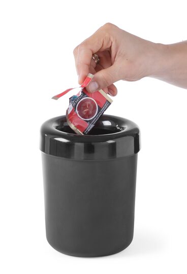 Compact zwart tafelafvalbakje voor de horeca