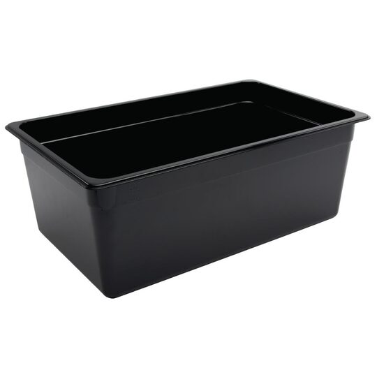Vogue Gastronormbak 1/1 20cm zwart polycarbonaat