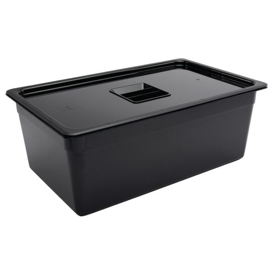 Zijaanzicht Vogue GN 1/1 bak 20cm zwart