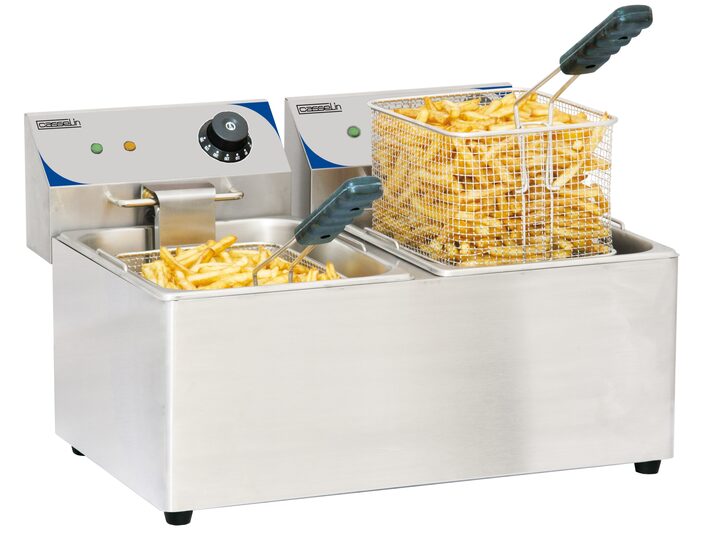 Elektrische frituurpan. Inhoud 2x8 Liter.