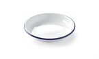 Hendi emaille diep bord wit met blauwe rand 22 cm