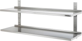 Wandschap 1200mm RVS 2 planken