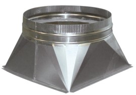 Verloop vierkant 40x40 cm > rond Ø 20 cm - aluminium - 7222.0520