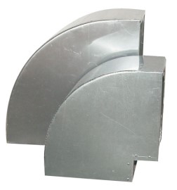 Bocht - 90° - vierkant - 20x20 cm - aluminium - per stuk - 7220.0205