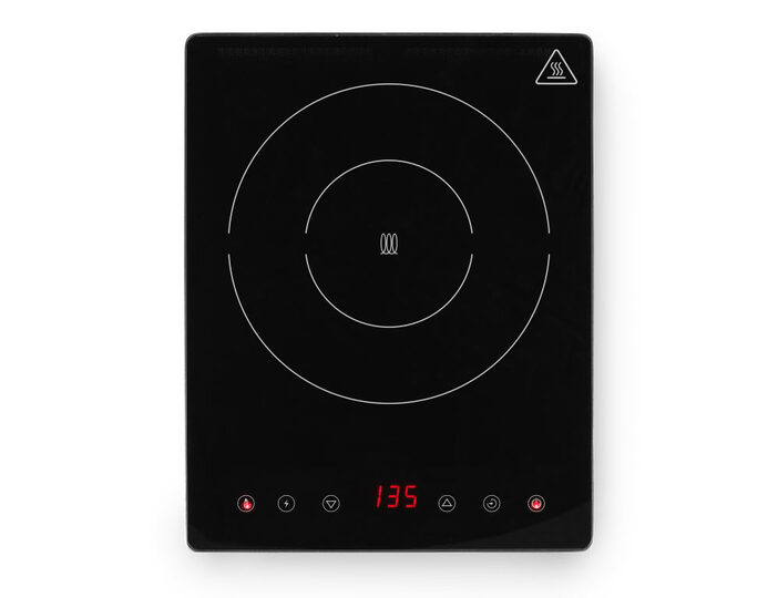 Zijaanzicht van de Hendi Black Line inductieplaat 239391