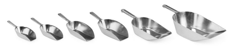 Zijaanzicht Hendi aluminium winkelschep