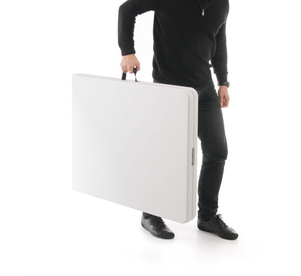 Hendi rechthoekige opklapbare tafel wit 152x70 cm voor horeca