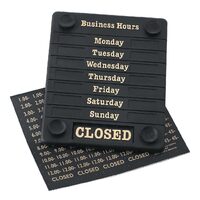 Professioneel deurbord met openingstijden voor horeca
