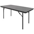 Opklapbare rechthoekige horeca tafel 152x75 cm zwart grijs