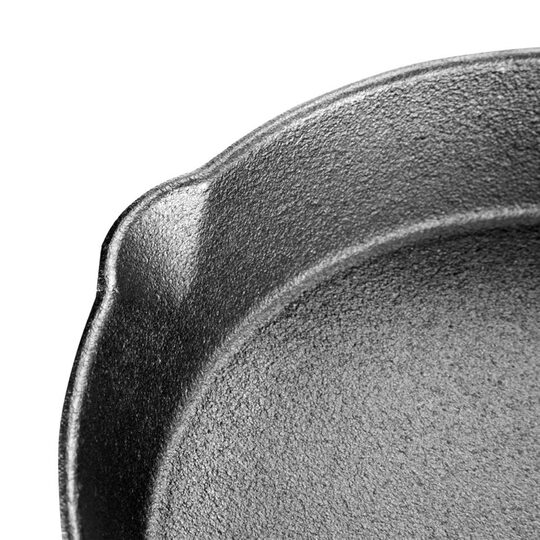 Bovenaanzicht van de Vogue gietijzeren grillpan