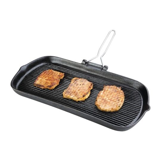 Professionele gietijzeren grillplaat van Vogue voor horeca gebruik