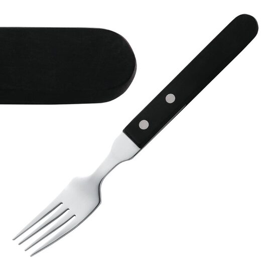 Amefa steakvorken met zwart heft voor de horeca